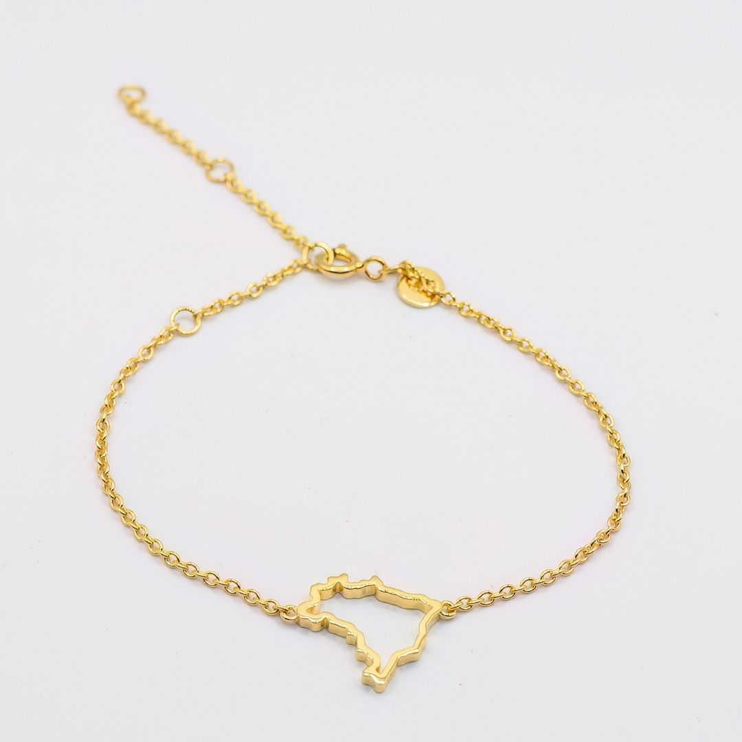 Brazil Map Bracelet 18K Gold Vermeil