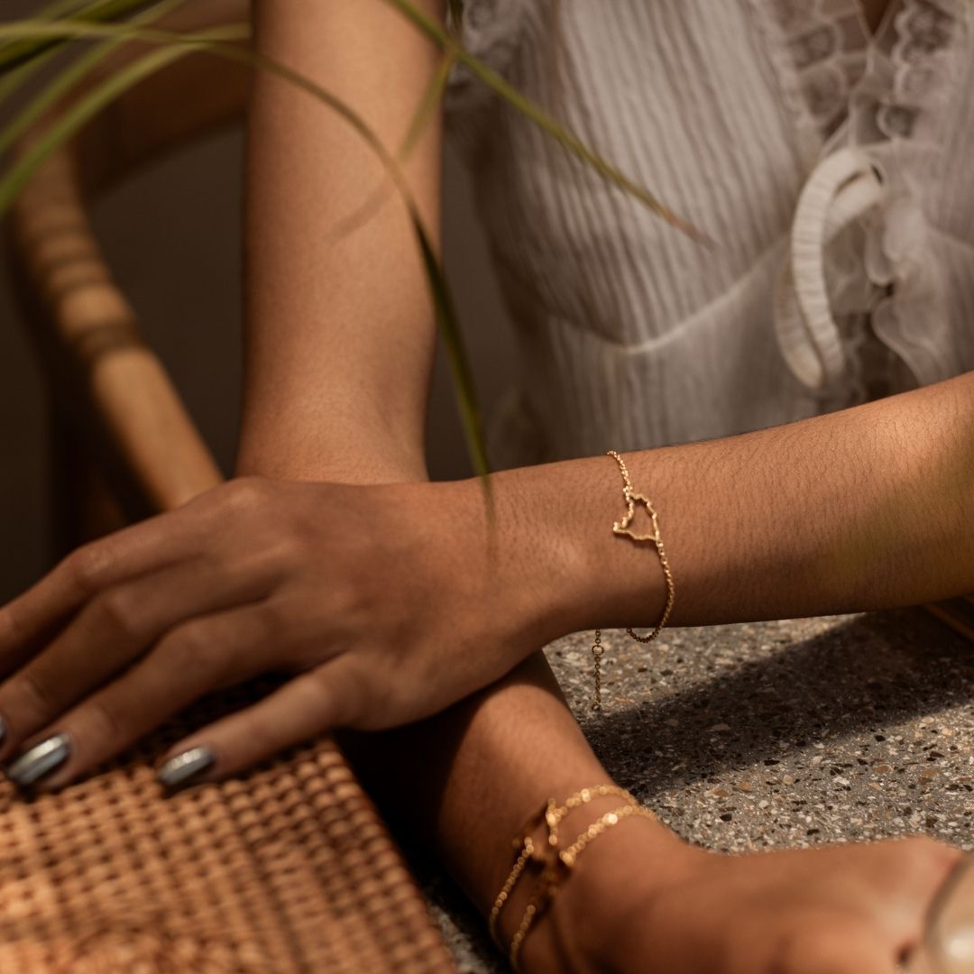 Brazil Map Bracelet 18K Gold Vermeil
