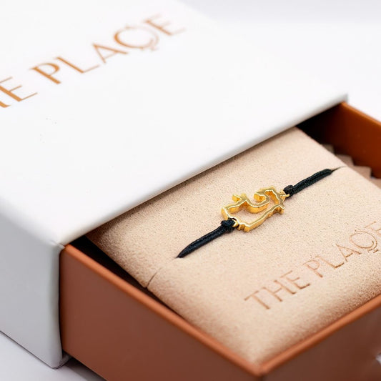 Canada Map Bracelet 18K Gold Vermeil On Cord