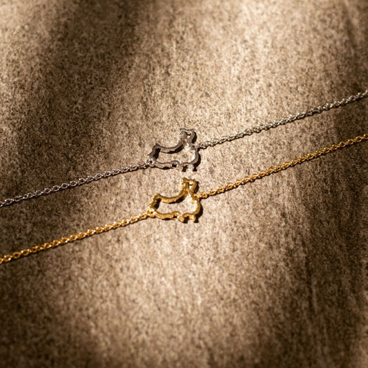 China map bracelet silver and gold