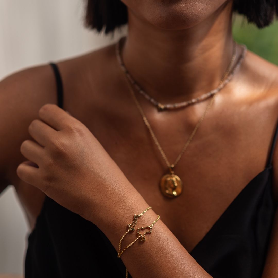 China Map Bracelet 18K Gold Vermeil