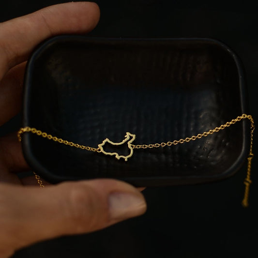 China Map Bracelet 18K Gold Vermeil