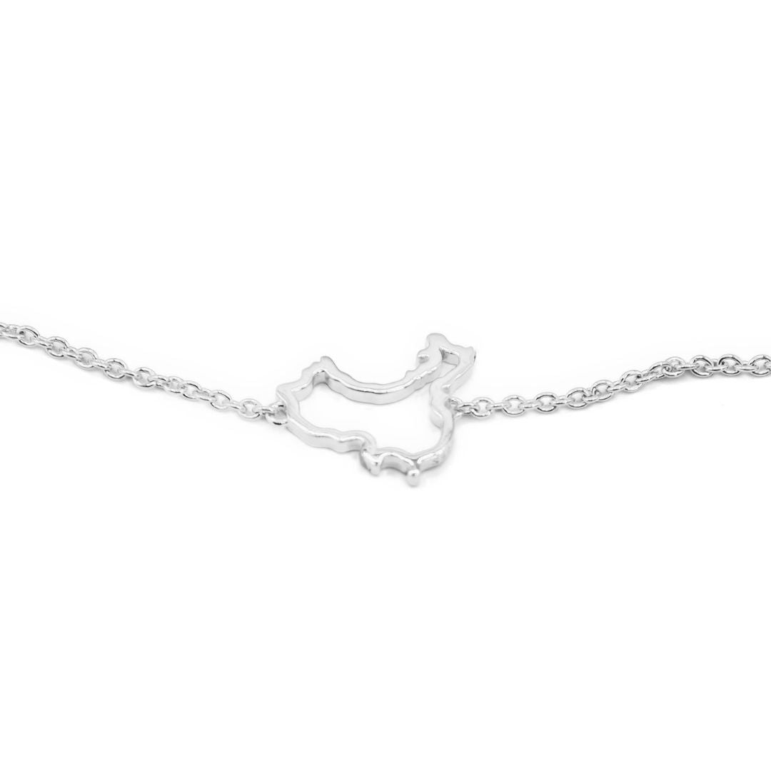 China Map Bracelet Sterling Silver