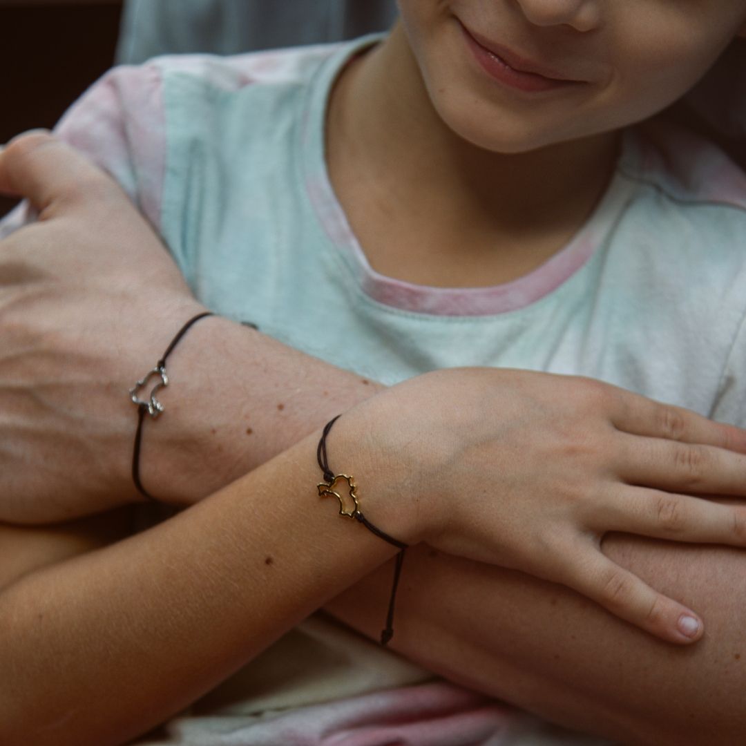 China Map Bracelet Sterling Silver On Cord