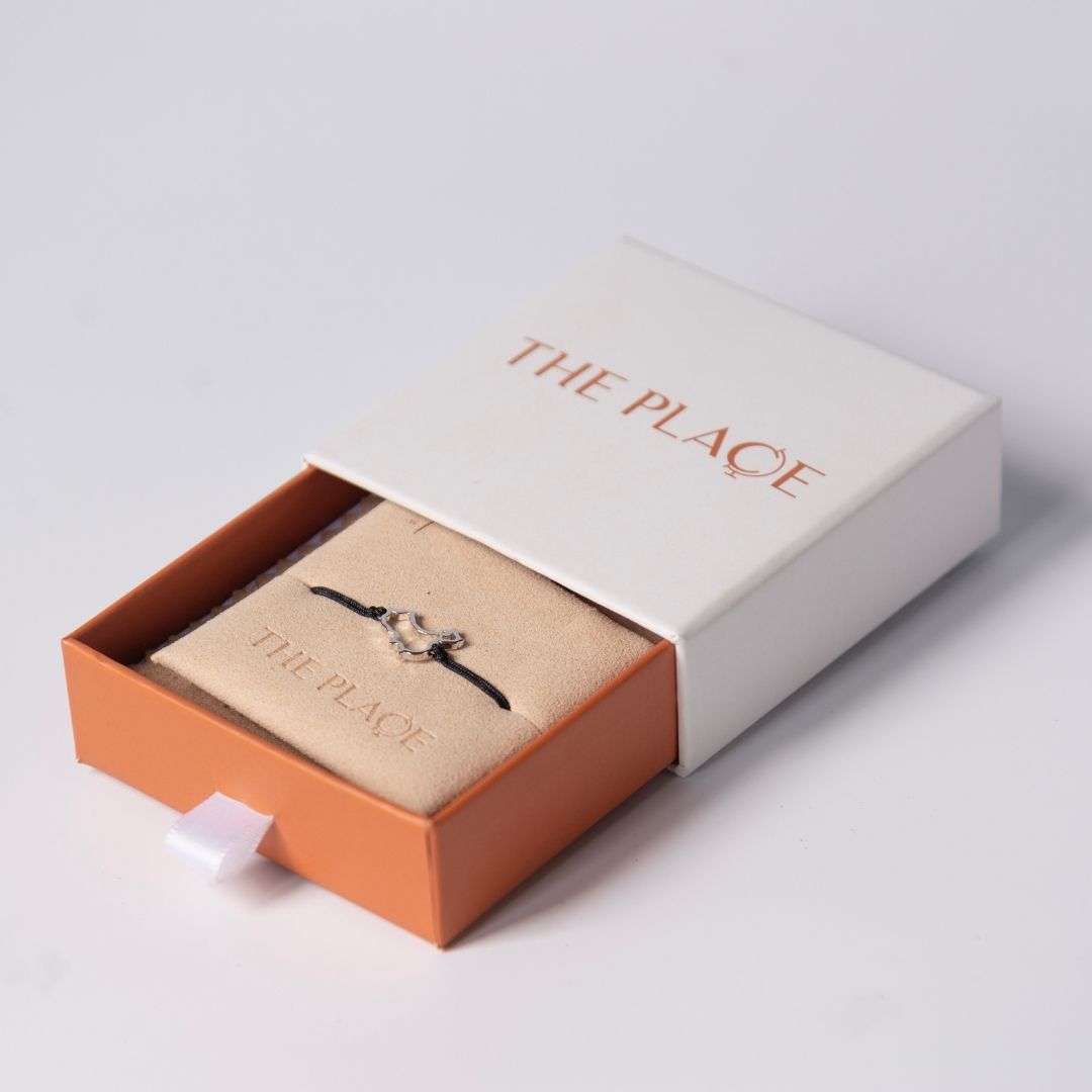 China Map Bracelet Sterling Silver On Cord