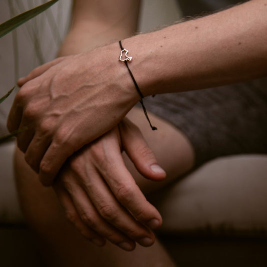China Map Bracelet Sterling Silver On Cord