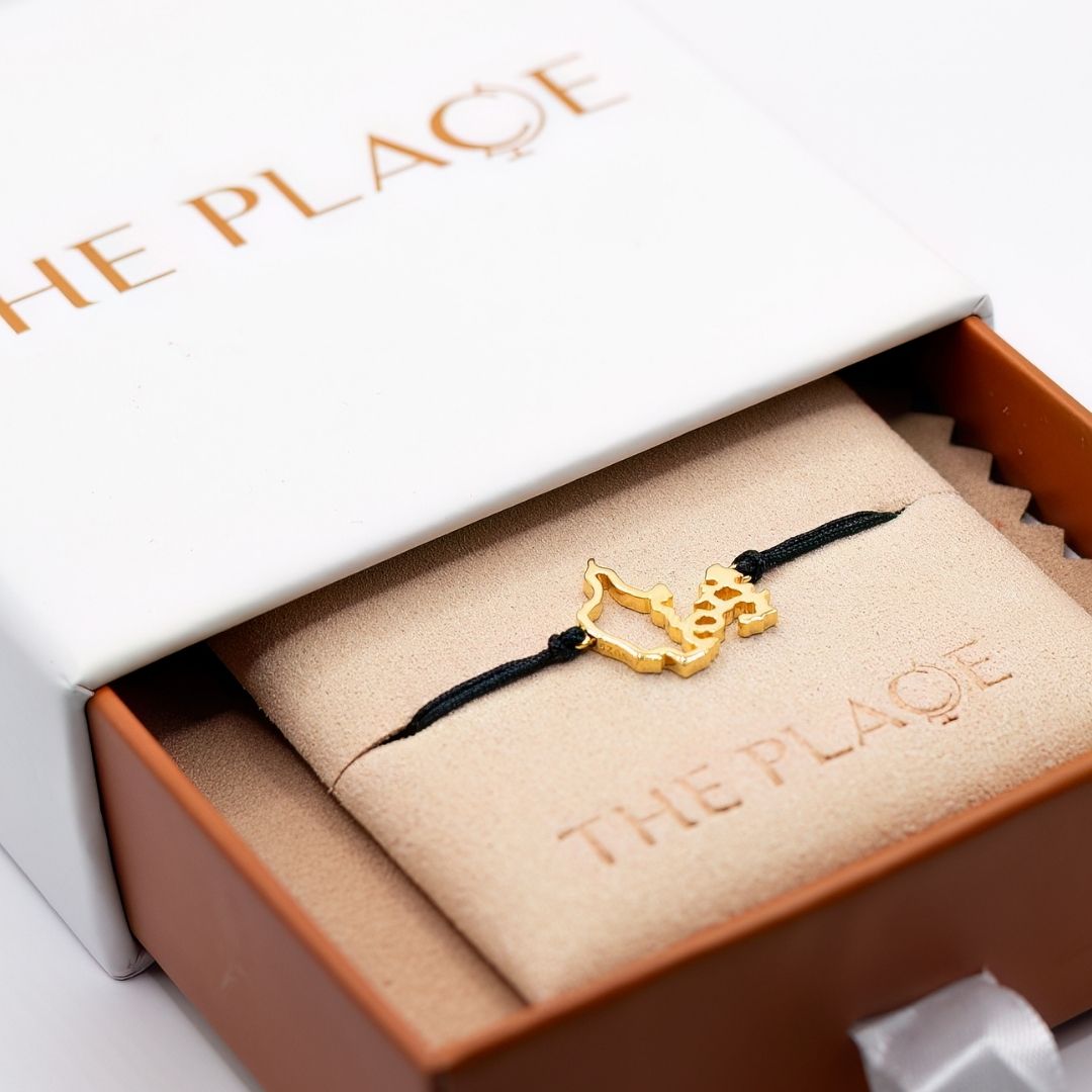 Denmark Map Bracelet 18K Gold Vermeil On Cord