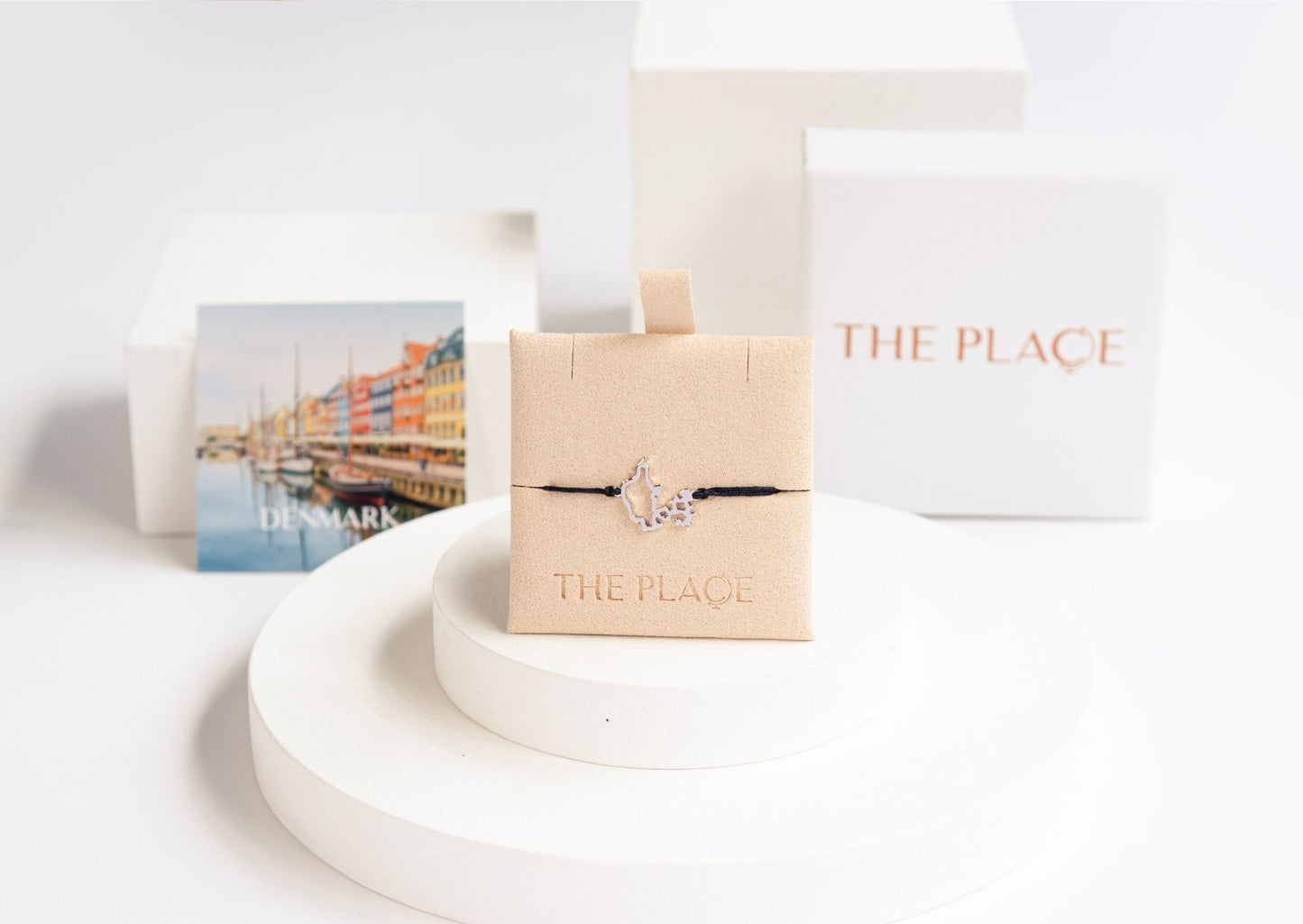 Denmark Map Bracelet Sterling Silver On Cord