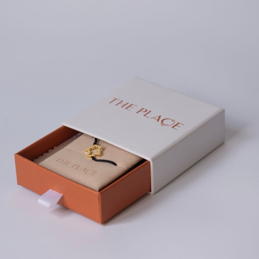 France Map Bracelet 18K Gold Vermeil On Cord