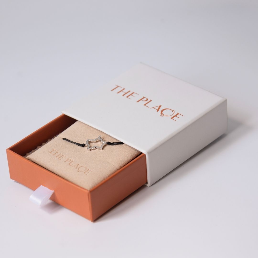 France Map Bracelet Sterling Silver On Cord