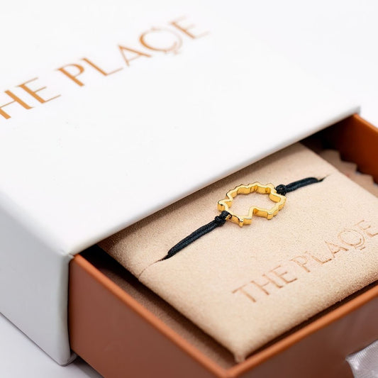 Germany Map Bracelet 18K Gold Vermeil On Cord