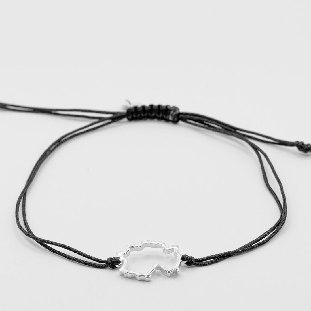 Germany Map Bracelet Sterling Silver On Cord