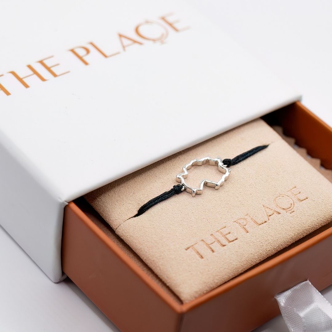 Germany Map Bracelet Sterling Silver On Cord