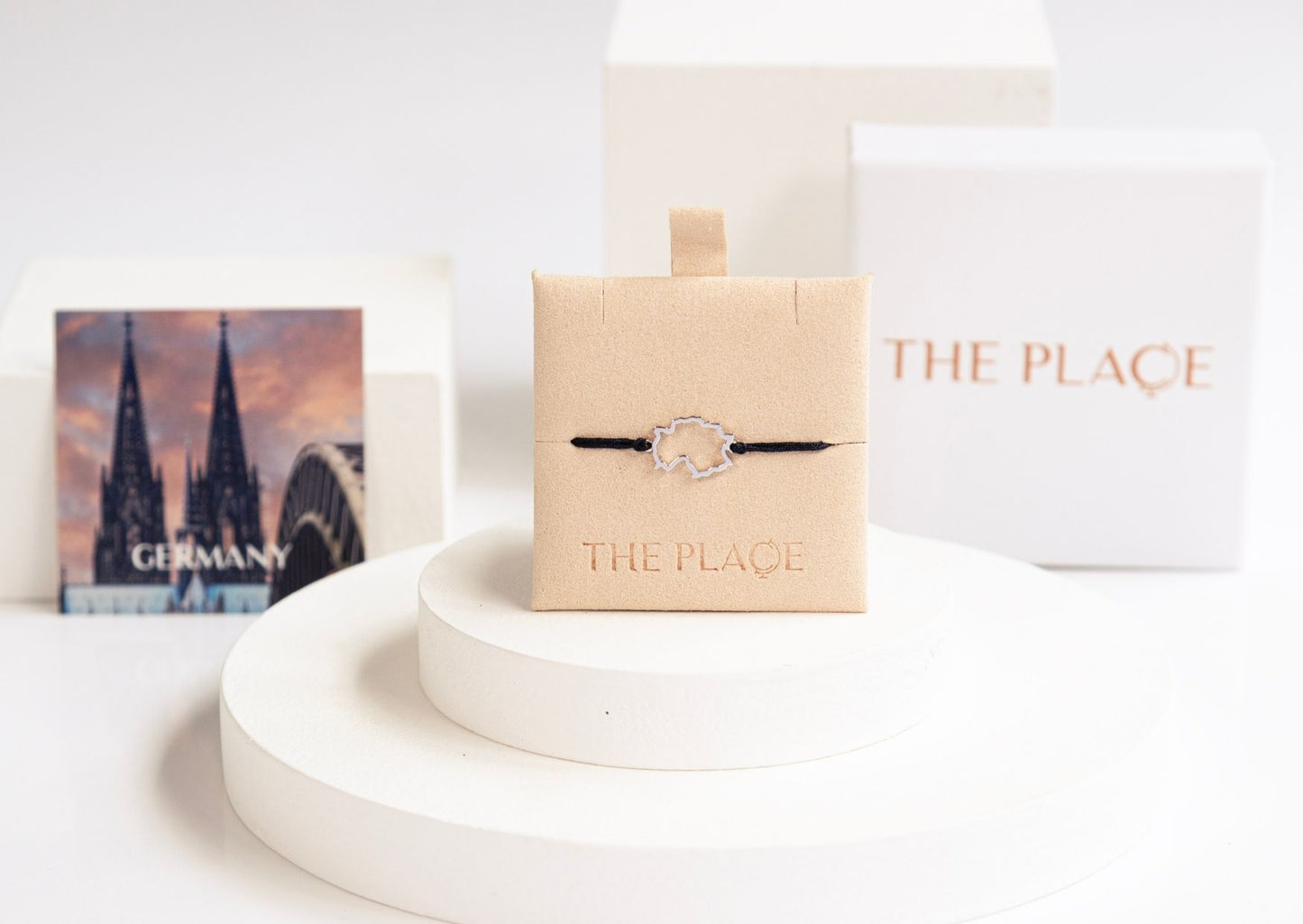 Germany Map Bracelet Sterling Silver On Cord