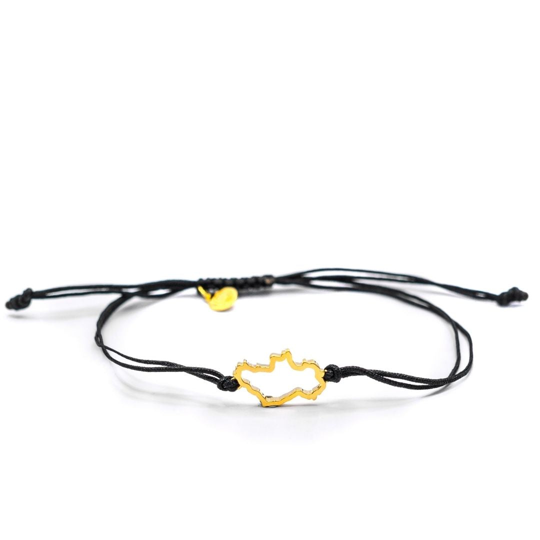 Ireland Map Bracelet 18K Gold Vermeil On Cord