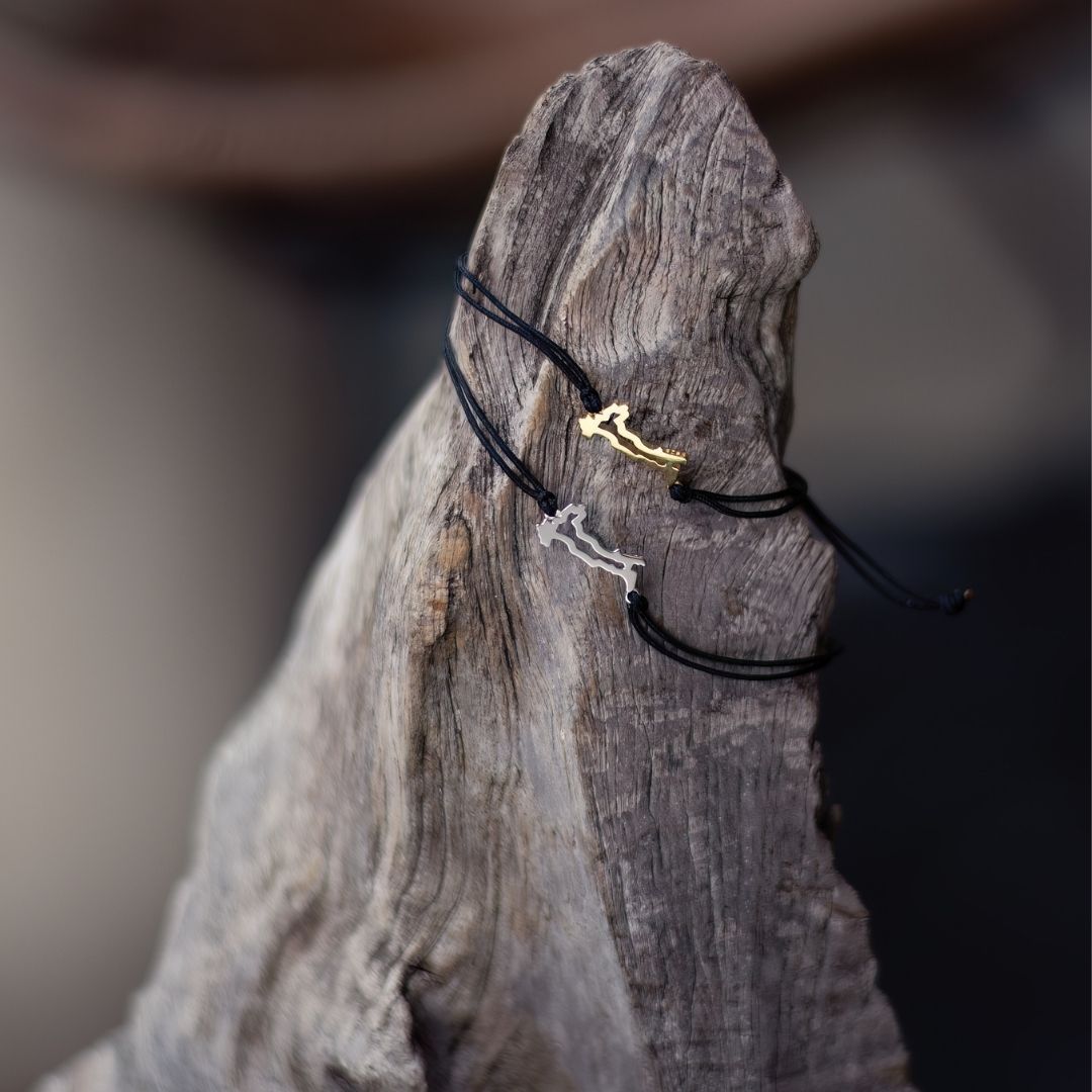 Italy kids mens cord map bracelet