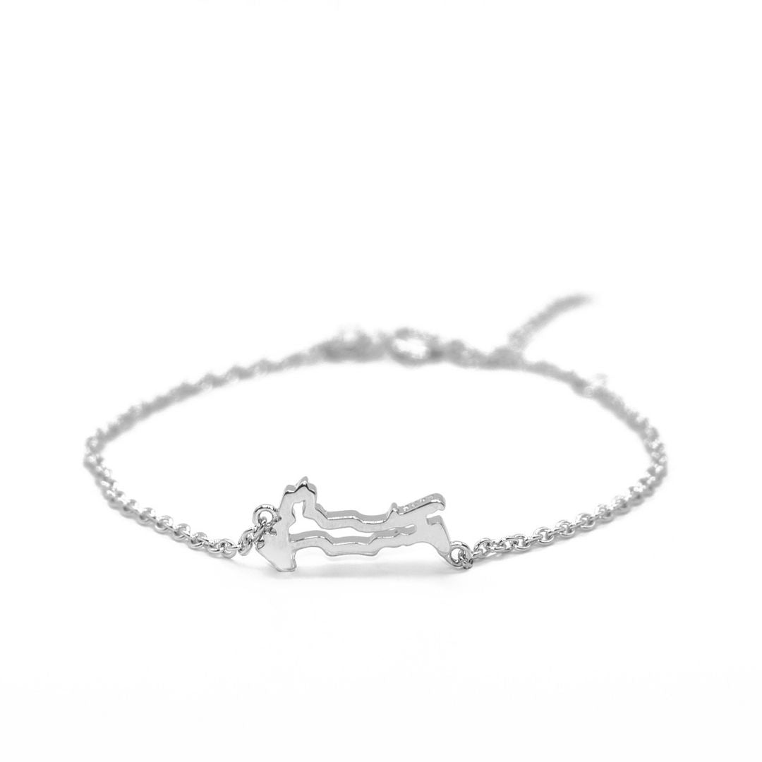 Italy Map Bracelet Sterling Silver