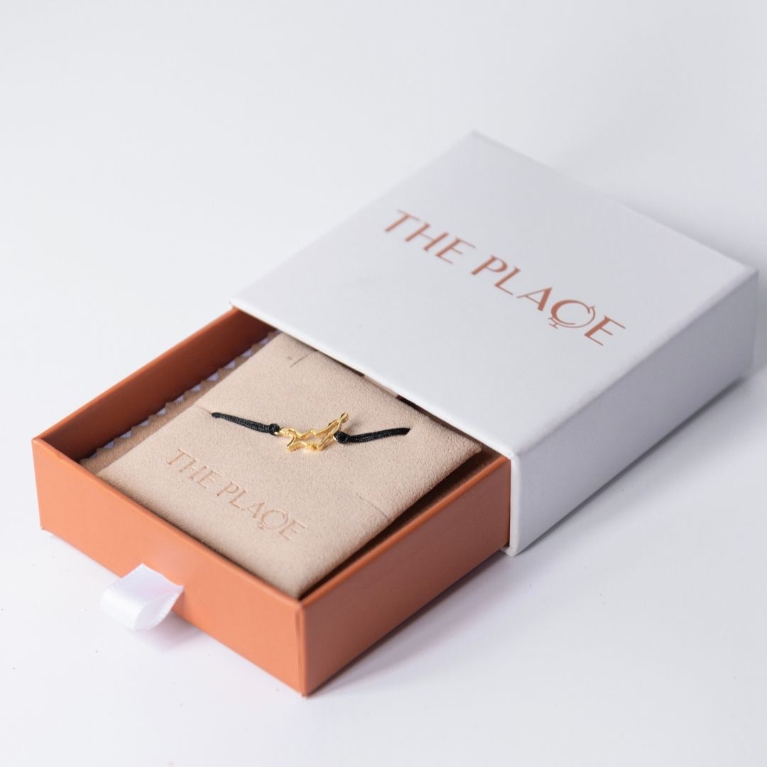 Japan Map Bracelet 18K Gold Vermeil On Cord