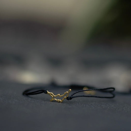 Japan Map Bracelet 18K Gold Vermeil On Cord