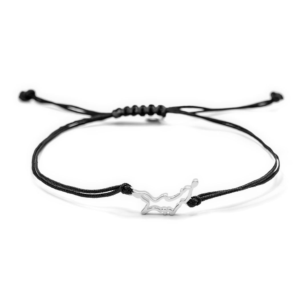 Japan Map Bracelet Sterling Silver On Cord