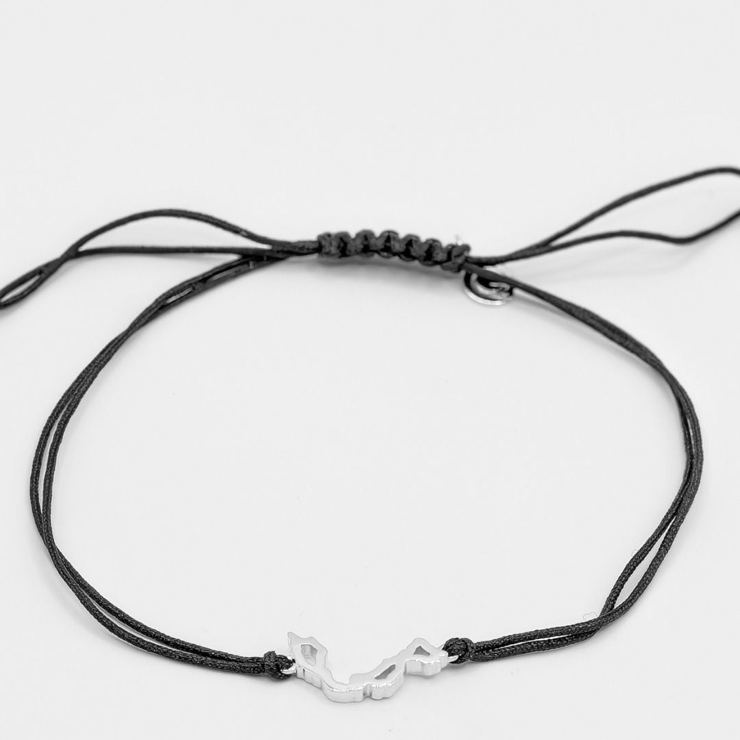 Malaysia Map Bracelet Sterling Silver On Cord