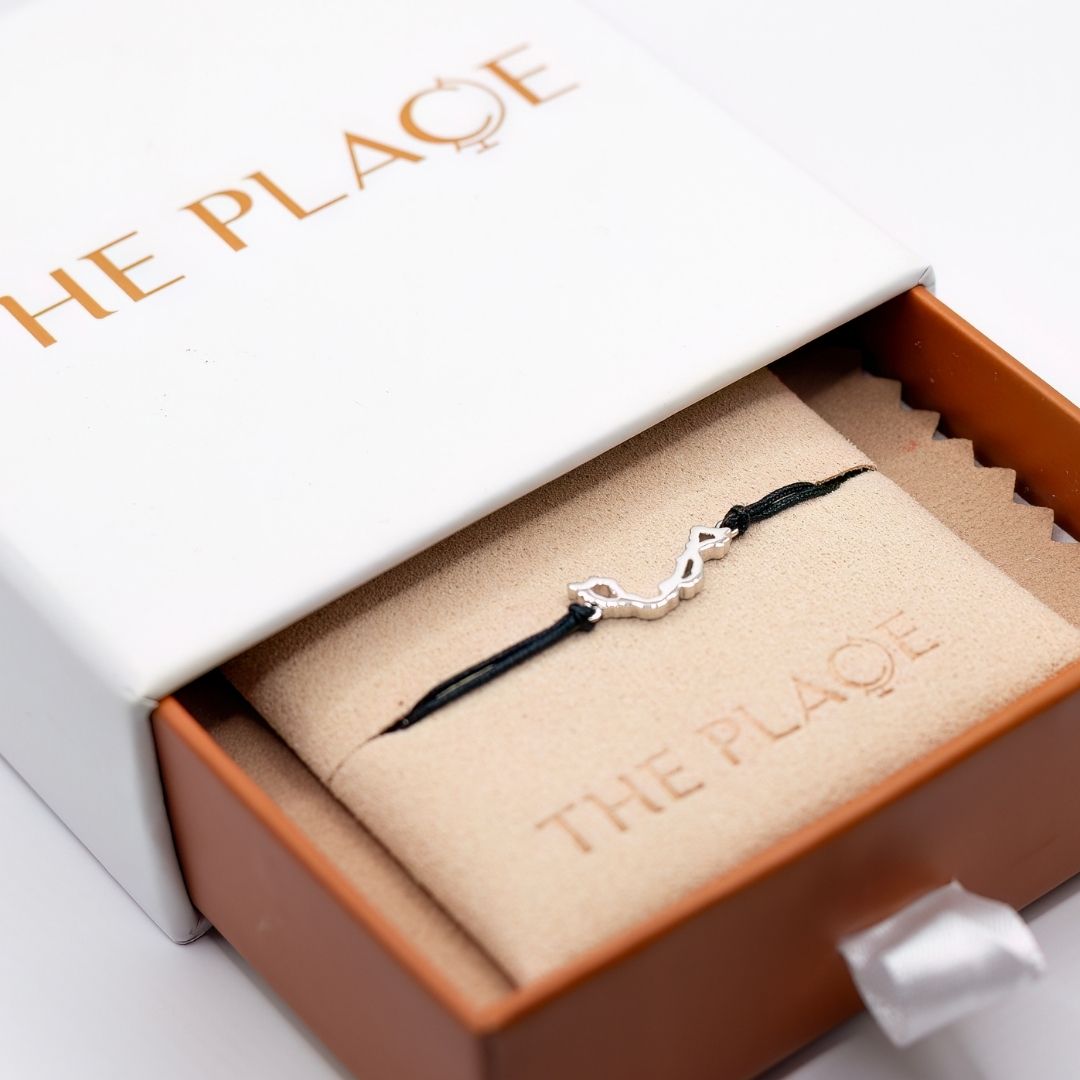 Malaysia Map Bracelet Sterling Silver On Cord