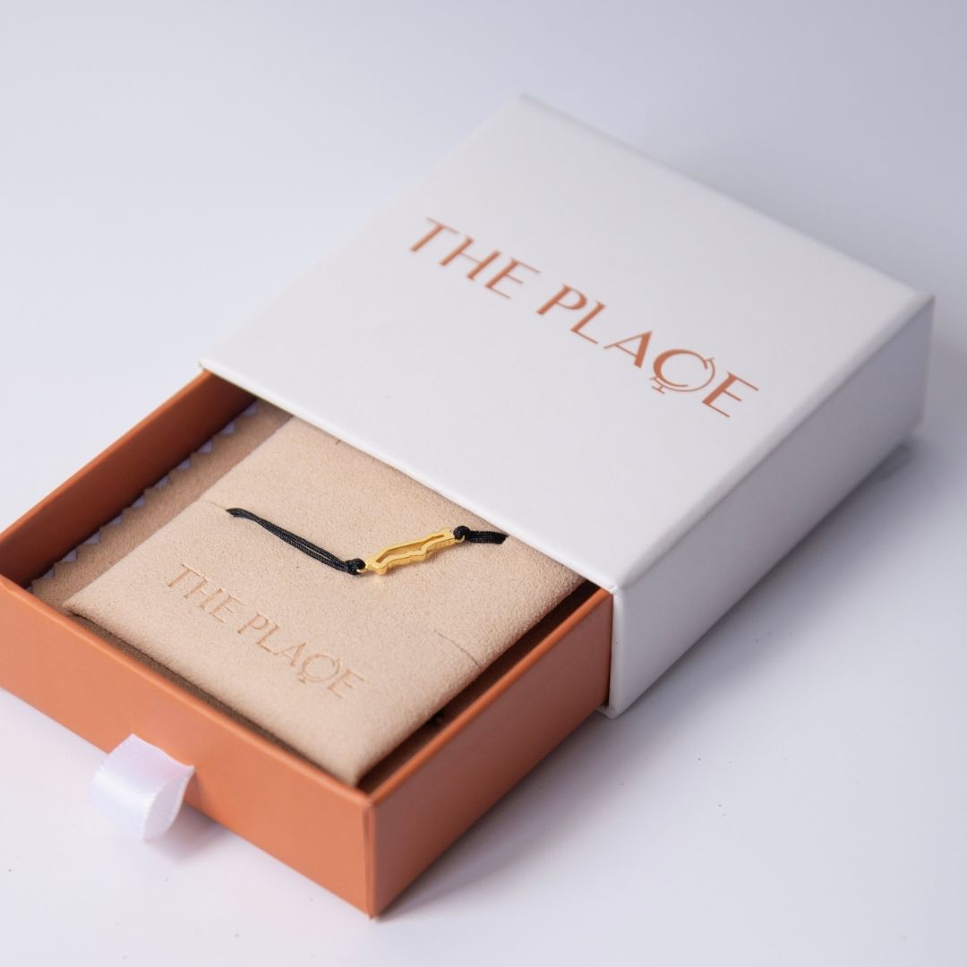 Manhattan Map Bracelet 18K Gold Vermeil On Cord