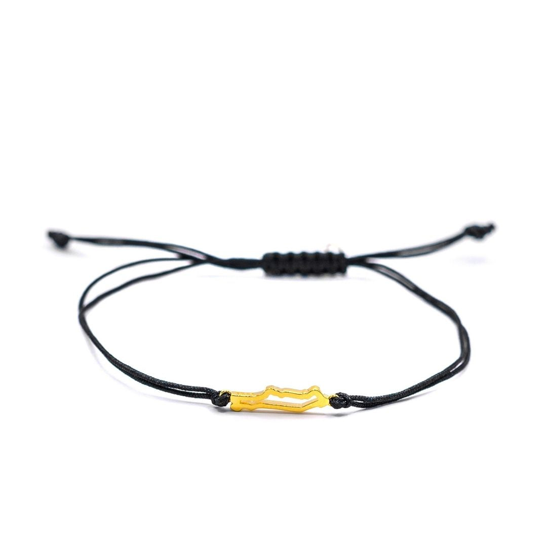 Manhattan Map Bracelet 18K Gold Vermeil On Cord