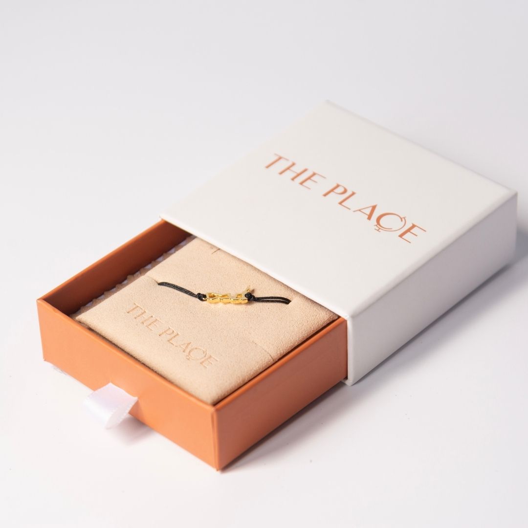 New Zealand Map Bracelet 18K Gold Vermeil On Cord