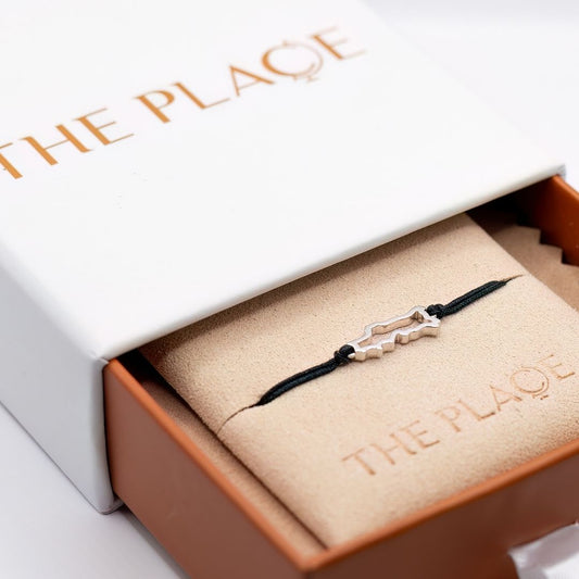 Portugal Map Bracelet Sterling Silver On Cord