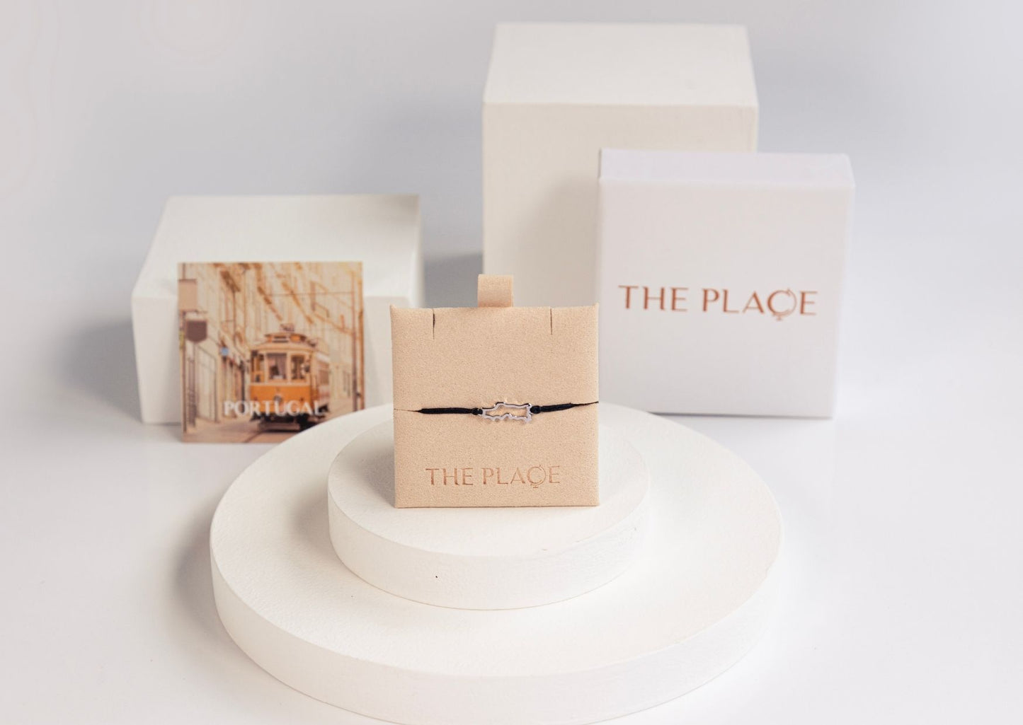 Portugal Map Bracelet Sterling Silver On Cord