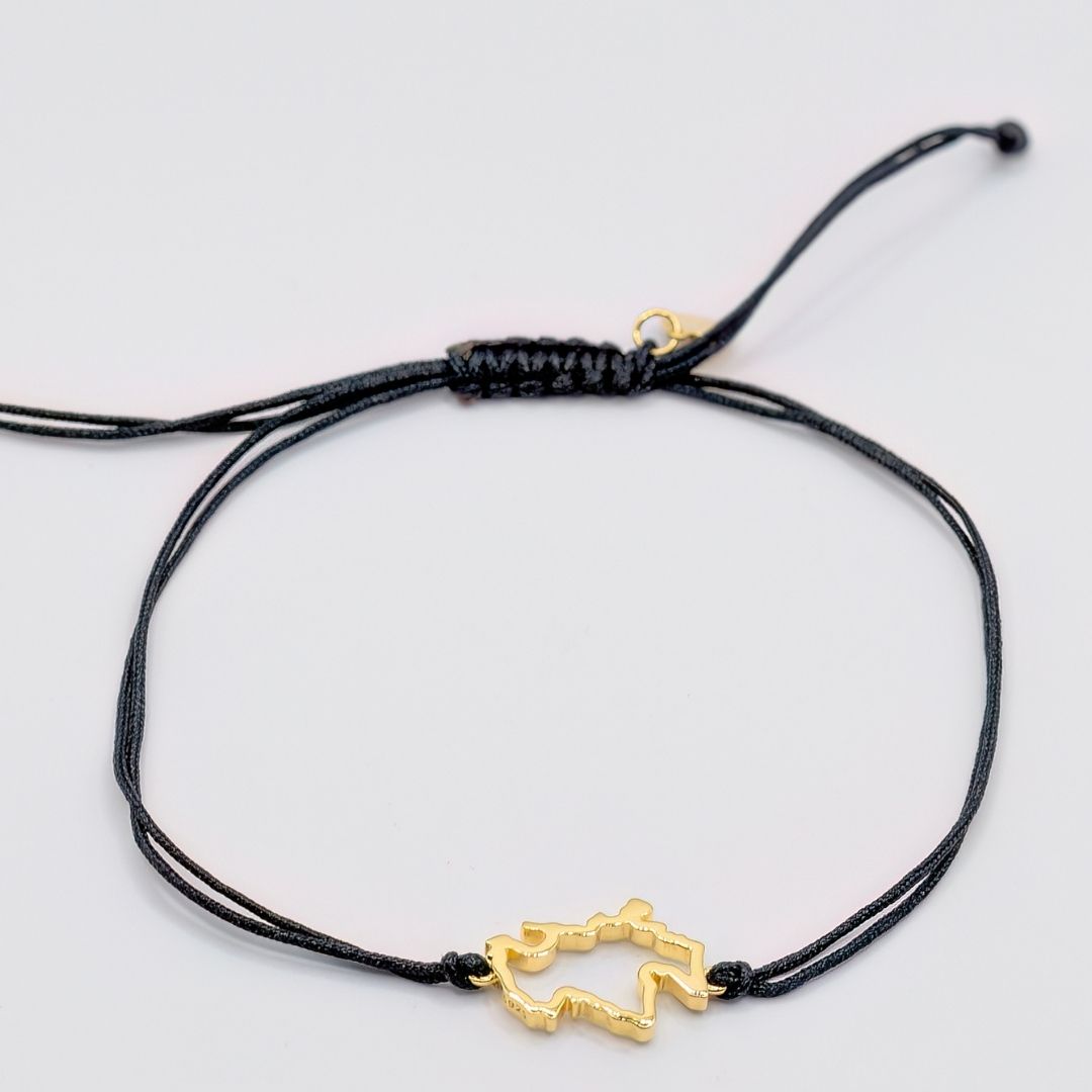 Scotland Map Bracelet 18K Gold Vermeil On Cord