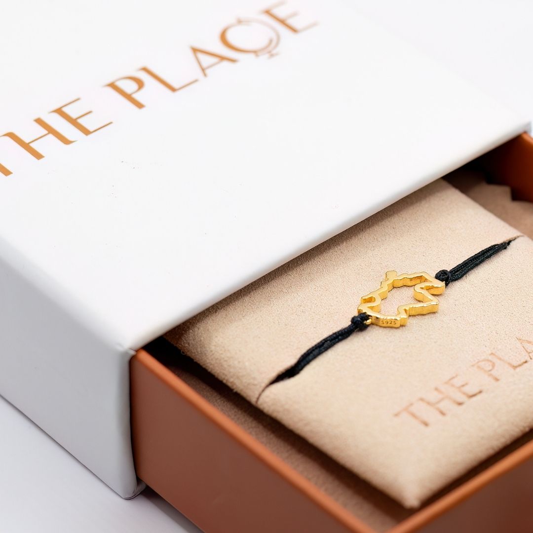 Scotland Map Bracelet 18K Gold Vermeil On Cord