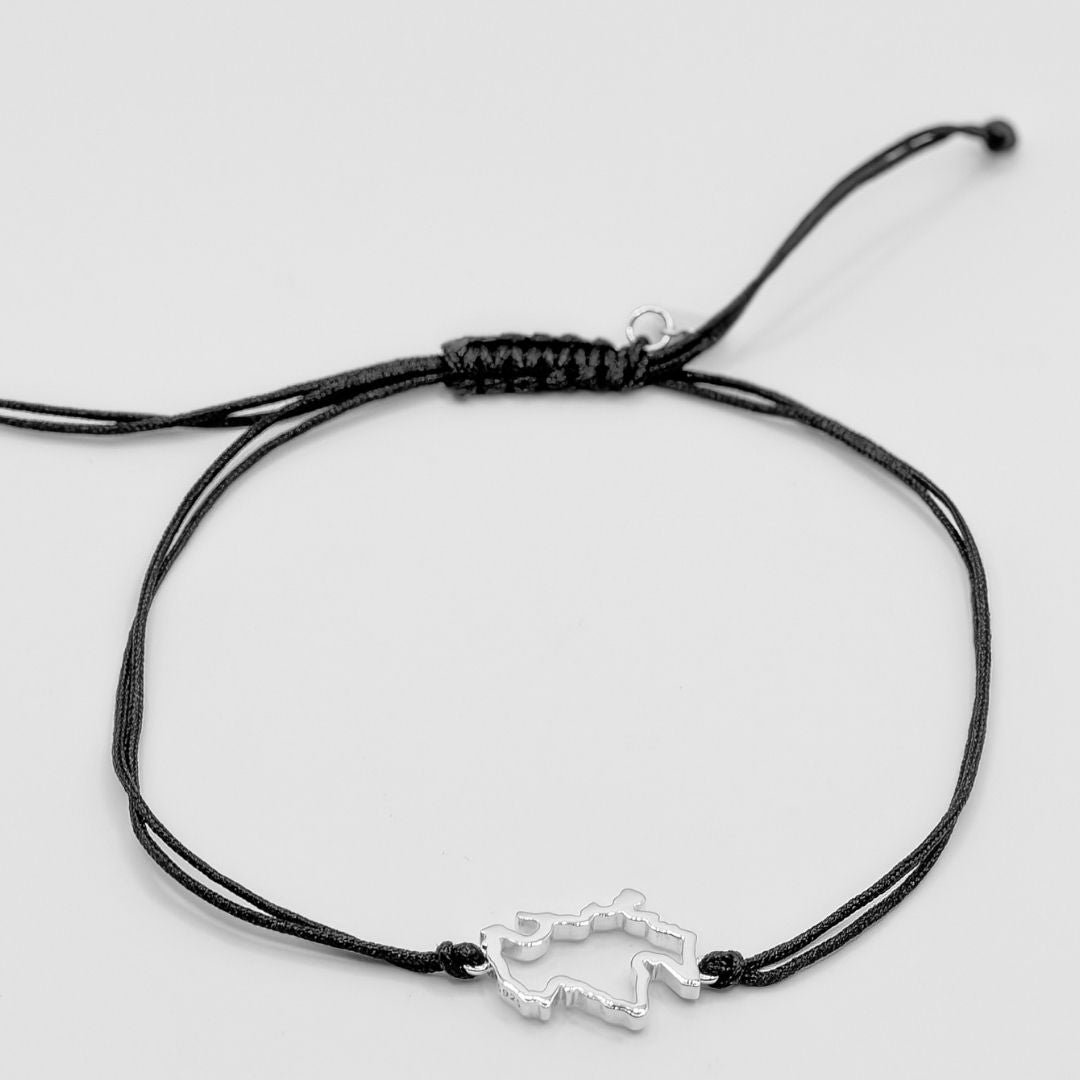 Scotland Map Bracelet Sterling Silver On Cord