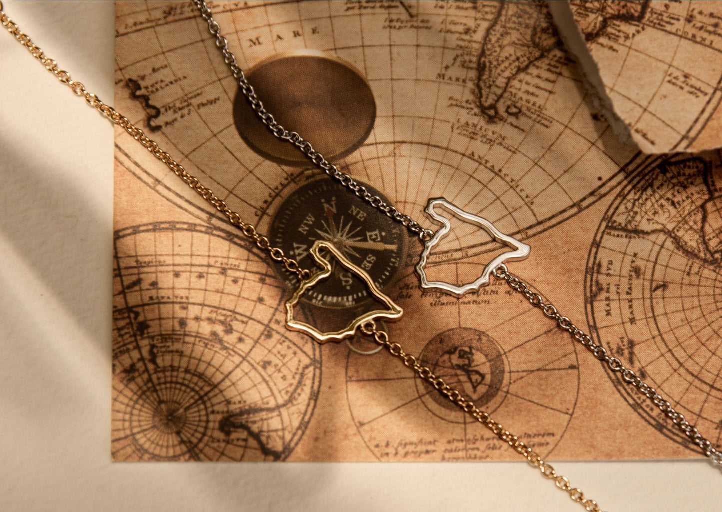 Silver Gold map bracelet Spain