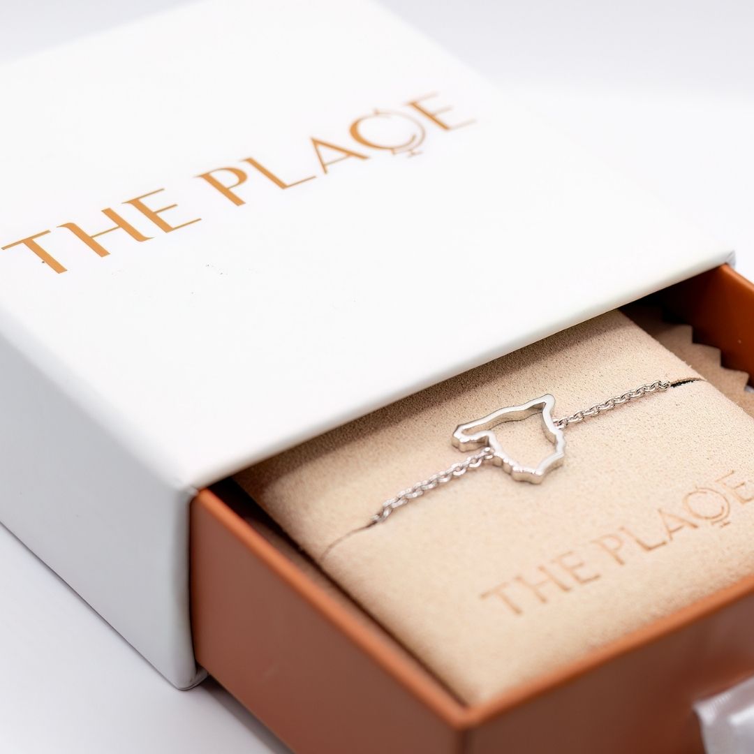 Spain Map Bracelet Sterling Silver