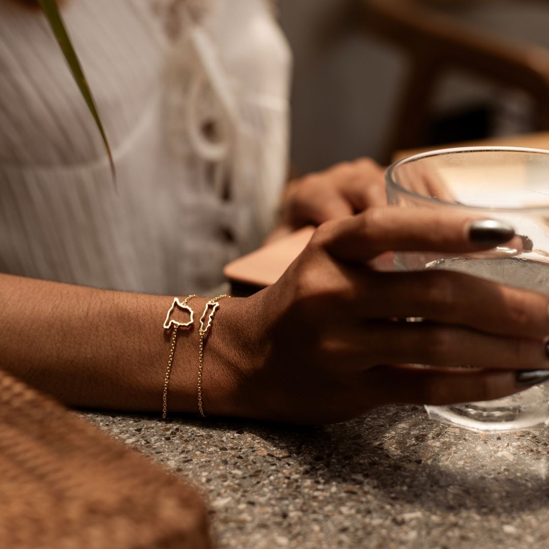 Spain Map Bracelet Sterling Silver