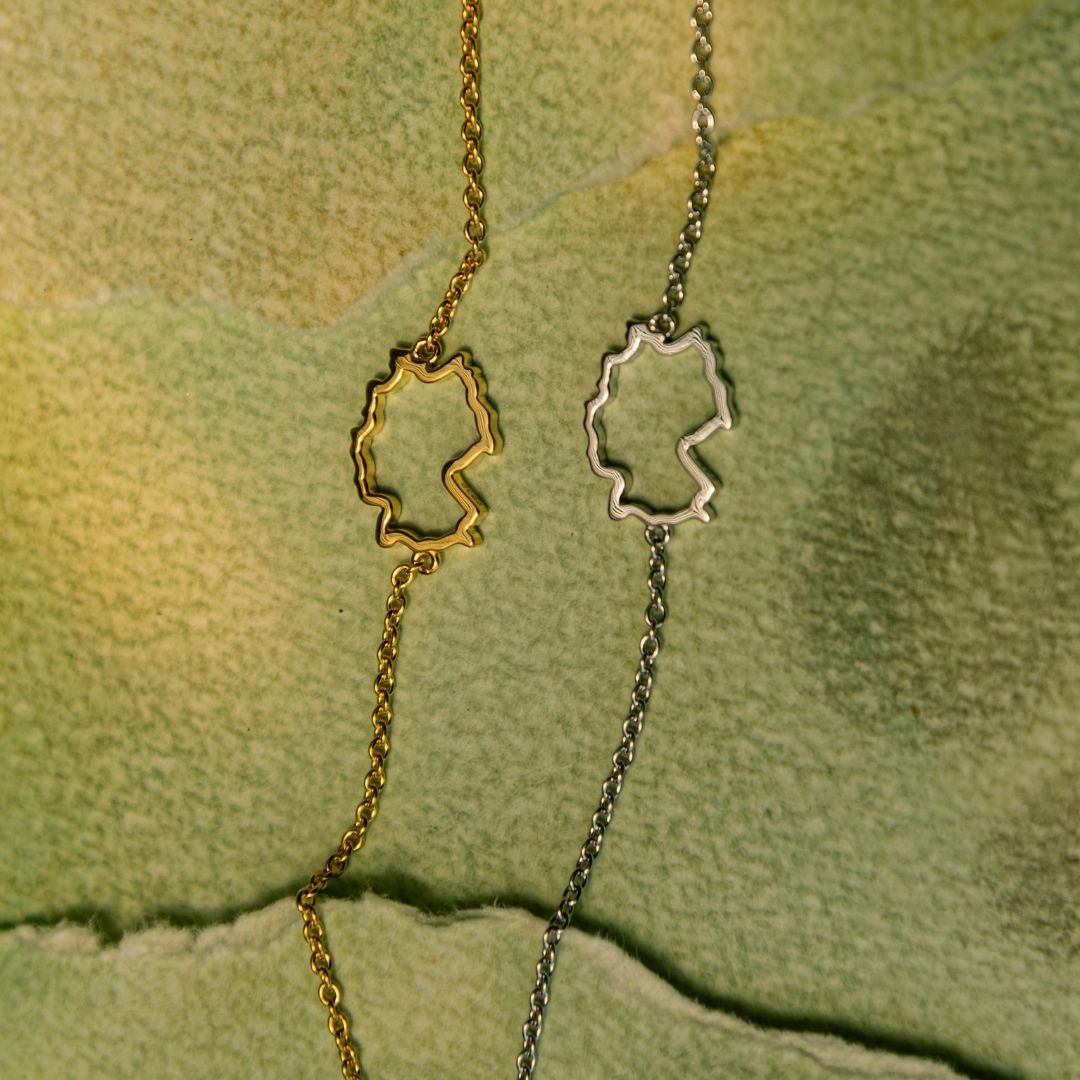 Germany map bracelets in silver and gold