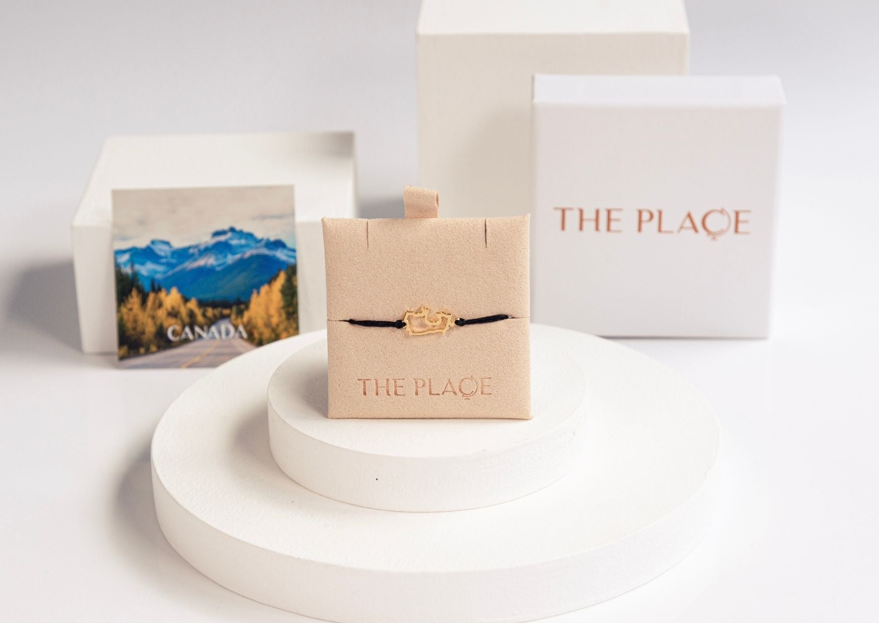 Canada map friendship bracelet gold