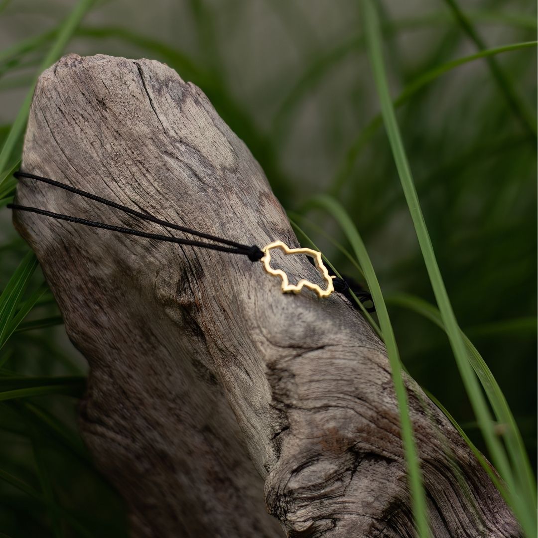 Ireland map bracelet cord gold mens kids