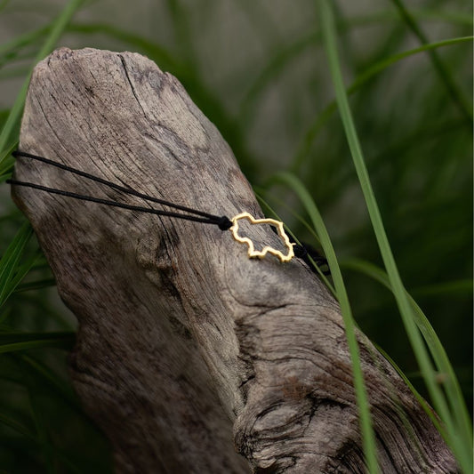 Ireland map bracelet cord gold mens kids