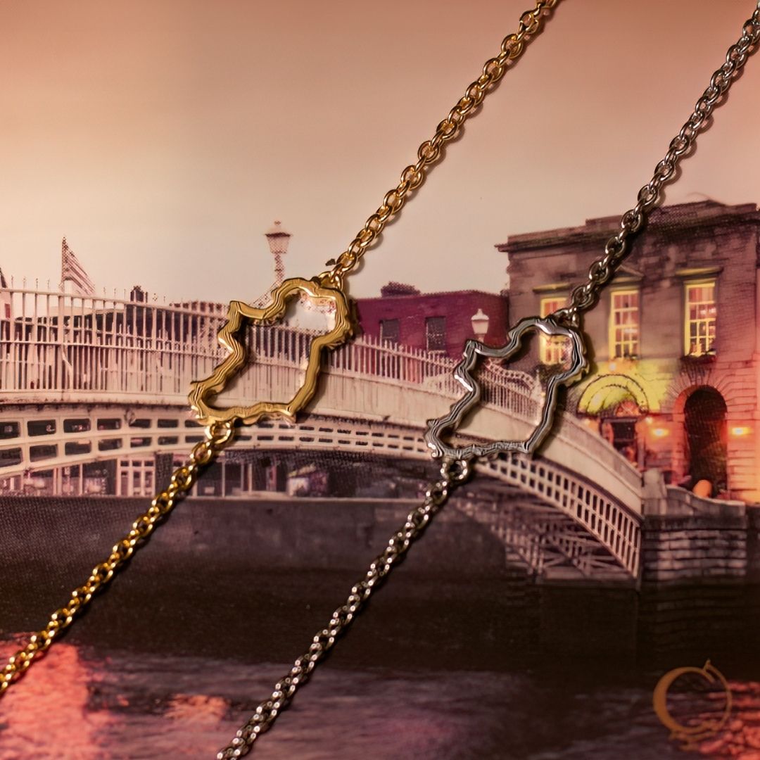 Ireland silver gold map bracelet