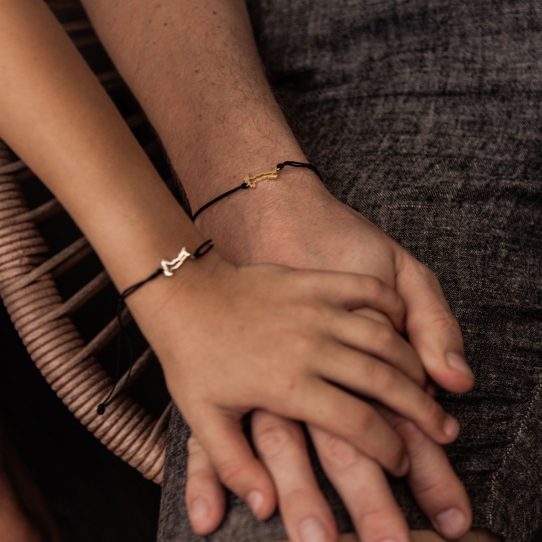 Kids and mens matching map bracelets Italy