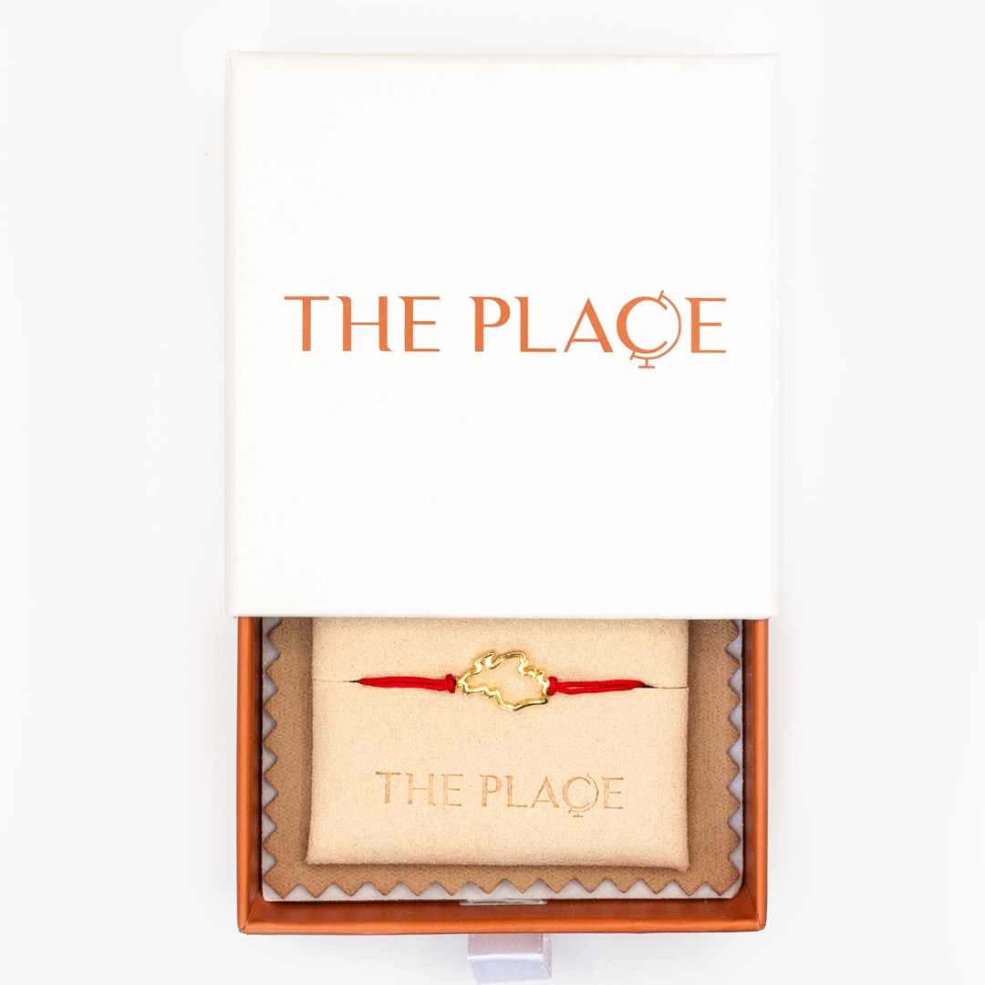 Singapore map red cord bracelet