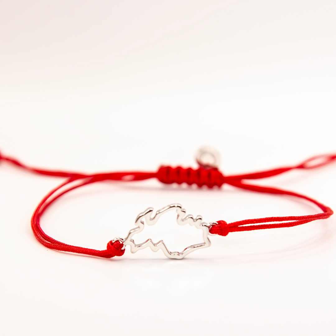 Red cord Singapore map bracelet