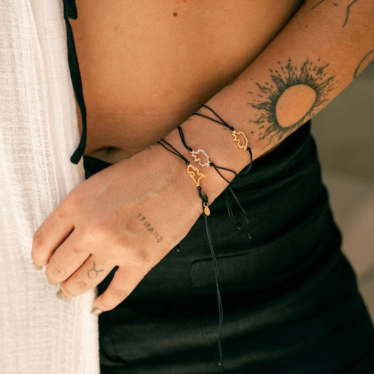 Netherlands cord stacking map bracelet