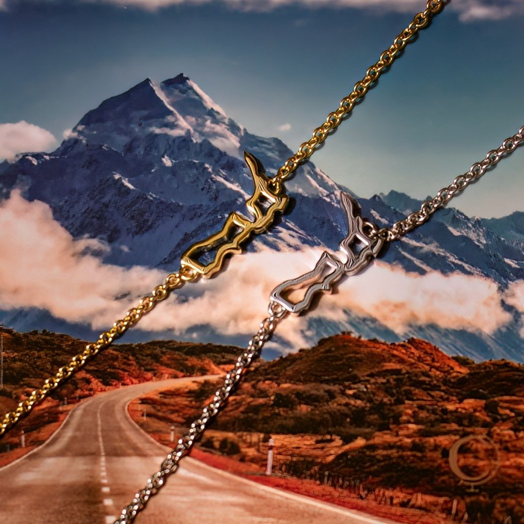 New Zealand map bracelet silver gold