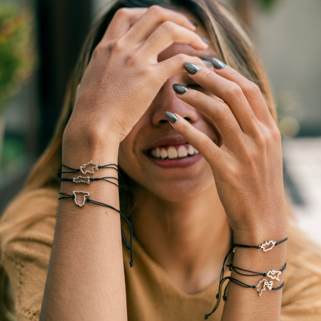 Friendship bracelet stack expat life Scotland Portugal Spain Switzerland Netherlands Denmark map bracelet