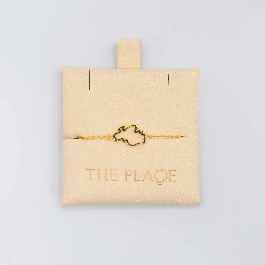 Singapore map gold bracelet