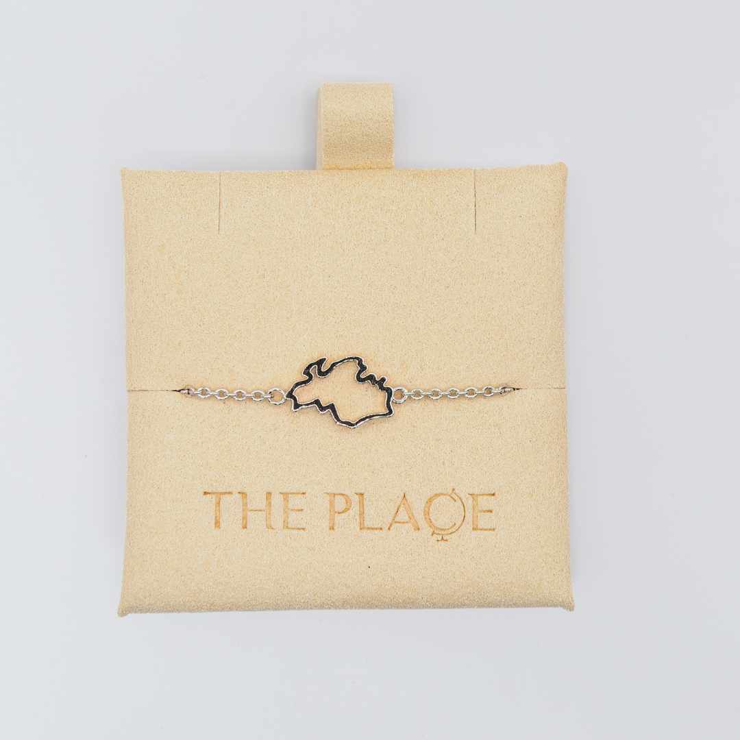 Singapore map silver bracelet